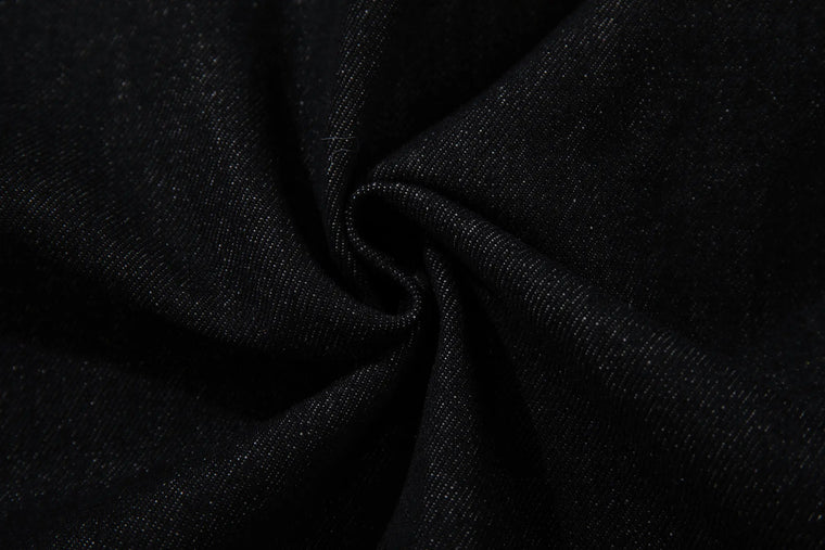 EAC–Dual-Waist Leather Panel Wide-Leg Jeans