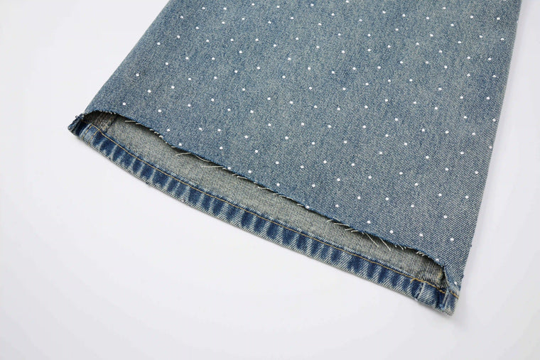 EAC – Rhinestone Wide-Leg Denim Jeans