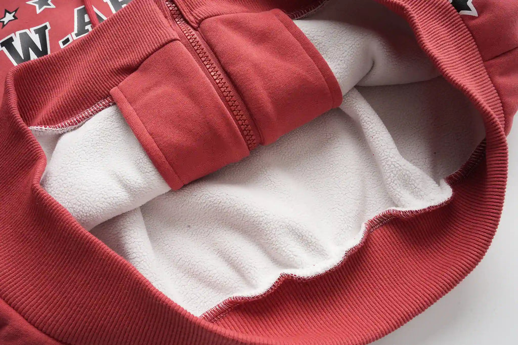 EAC–Star Print Fleece Zip Hoodie