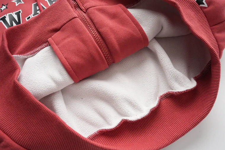 EAC–Star Print Fleece Zip Hoodie