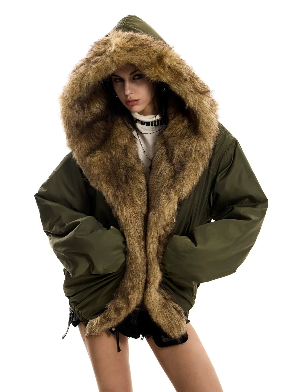 EAC–Faux Fur Trim Puffer Jacket