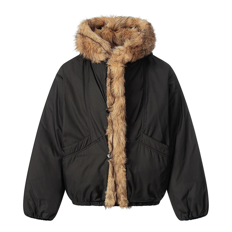 EAC–Faux Fur Trim Puffer Jacket
