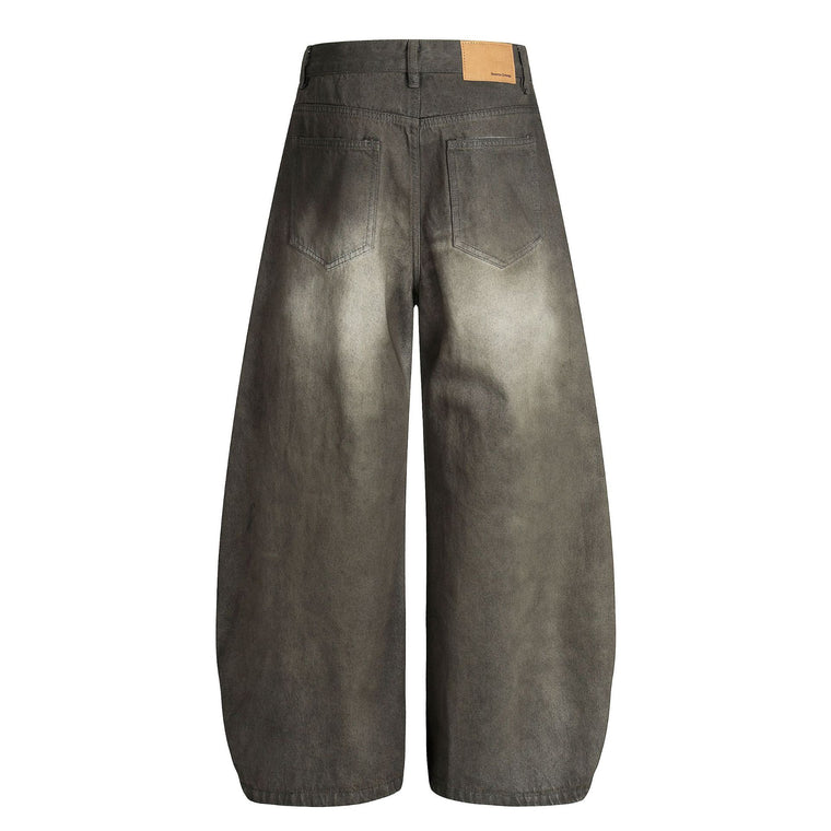 EAC-Grunge Wash Curved Leg Jeans