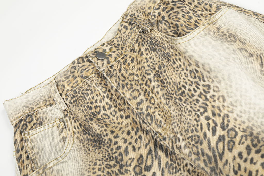 EAC–Leopard Curved Leg Jeans