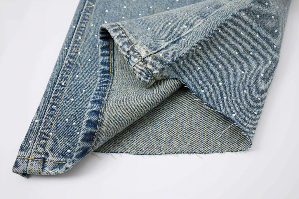EAC – Rhinestone Wide-Leg Denim Jeans