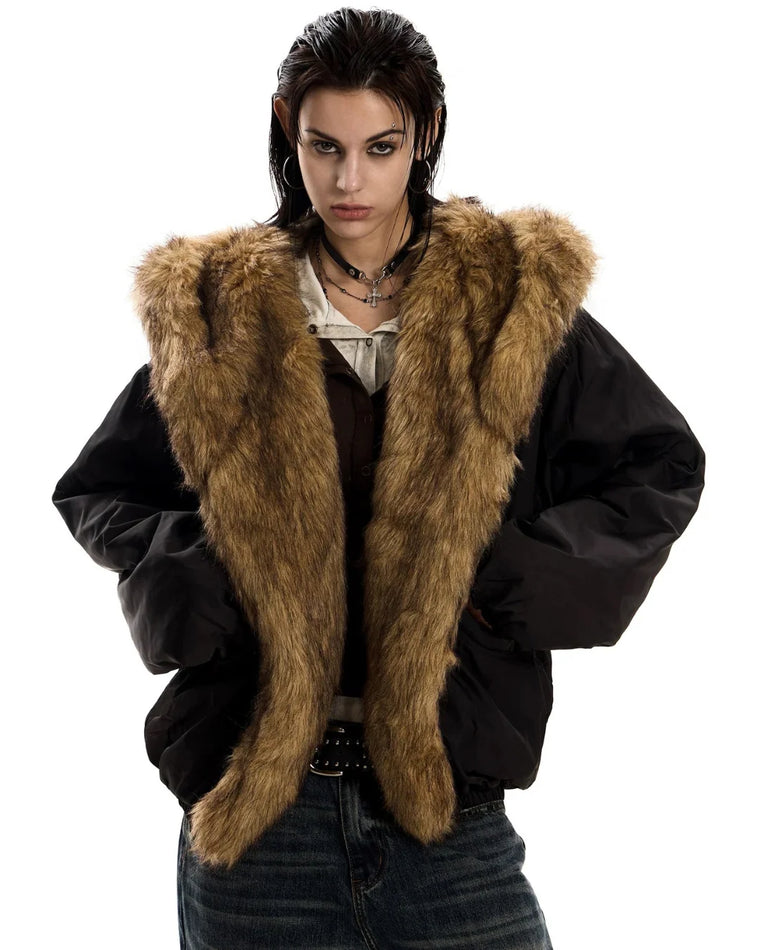 EAC–Faux Fur Trim Puffer Jacket