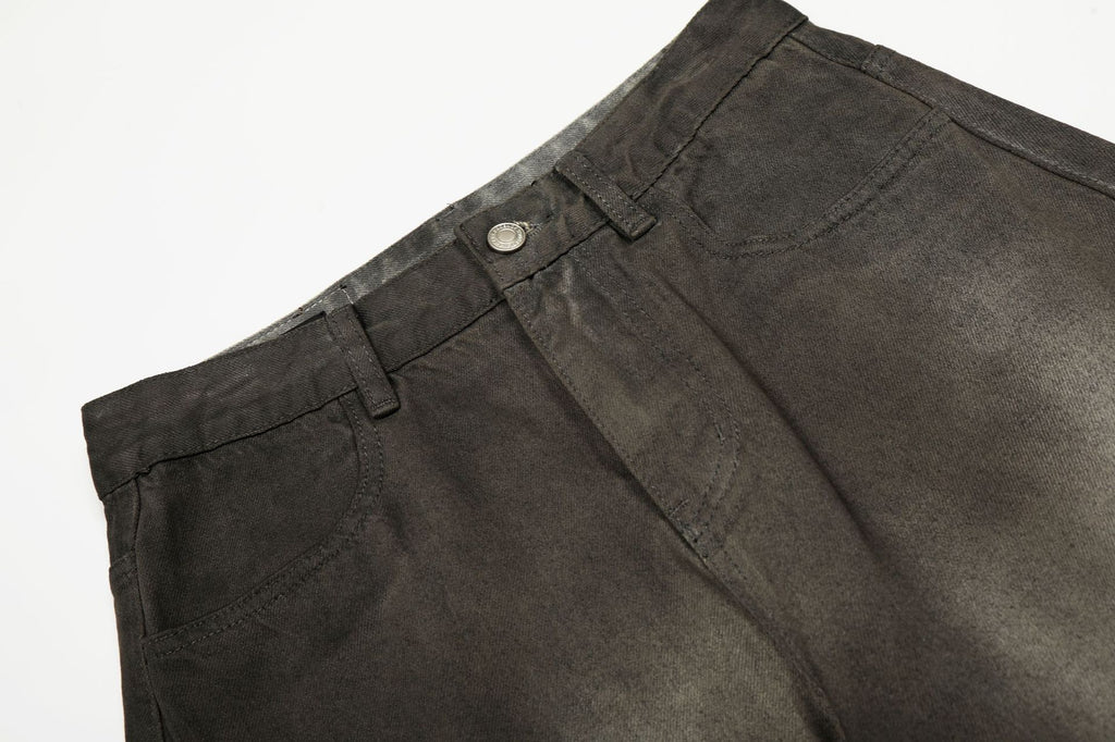 EAC-Grunge Wash Curved Leg Jeans