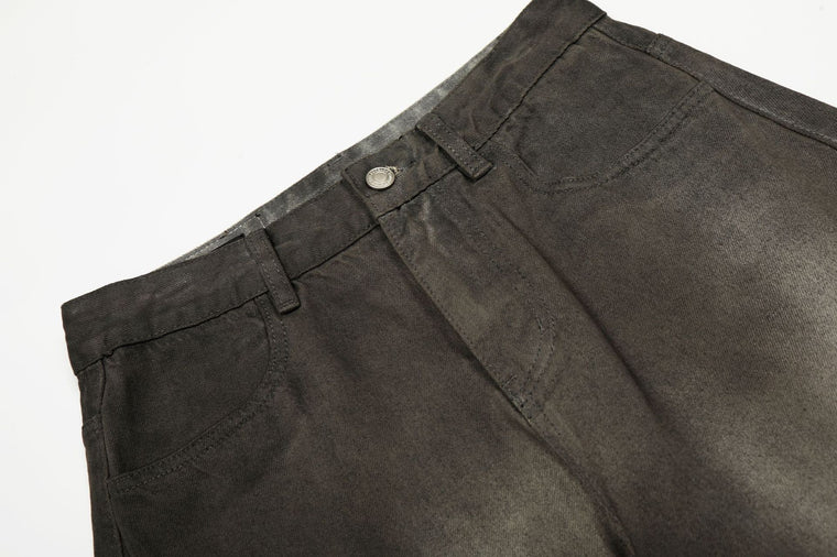 EAC-Grunge Wash Curved Leg Jeans