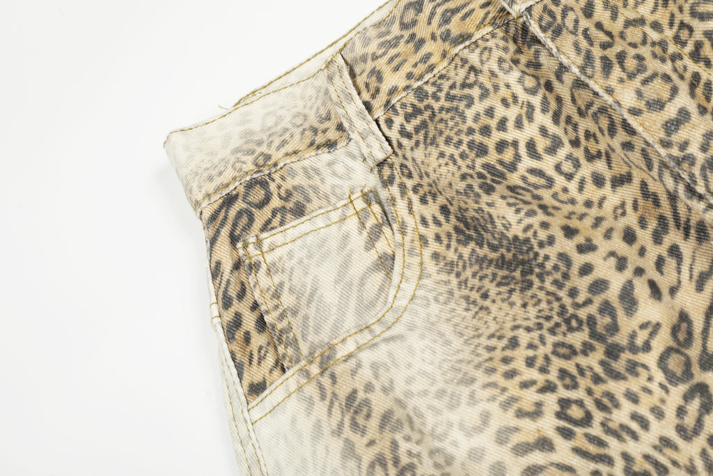 EAC–Leopard Curved Leg Jeans