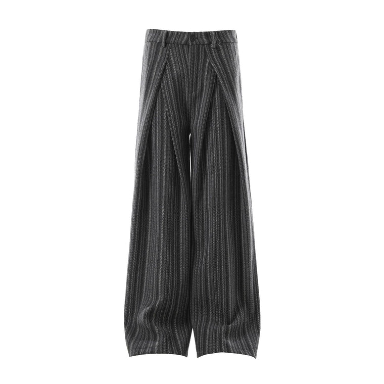 EAC – Pleated Pinstripe Wide-Leg Trousers