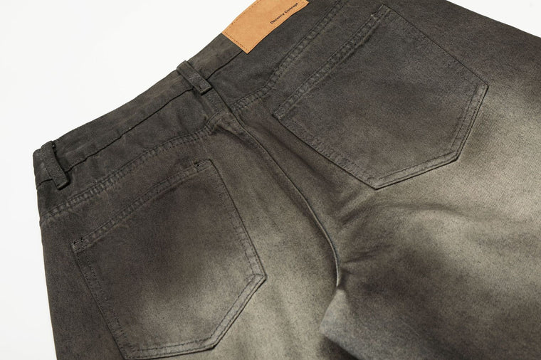 EAC-Grunge Wash Curved Leg Jeans