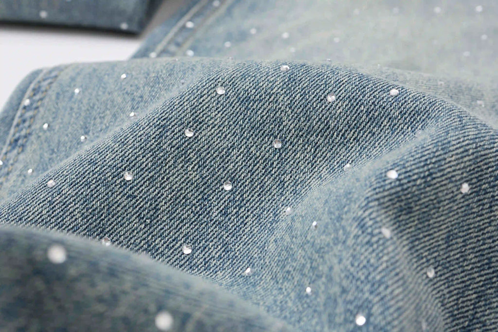 EAC – Rhinestone Wide-Leg Denim Jeans