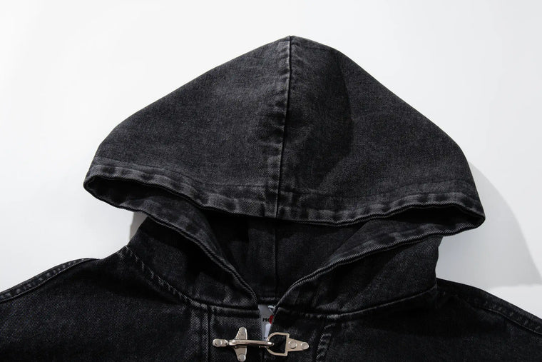 EAC – Toggle Closure Washed Denim Hoodie
