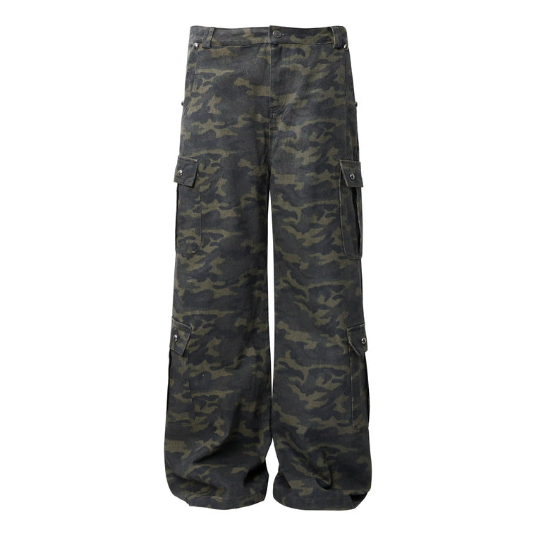 EAC – Washed Camo Studded Cargo Jeans