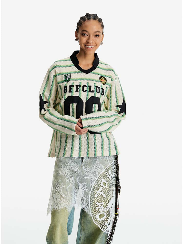 EAC–RetroJersey Striped Cropped Tee