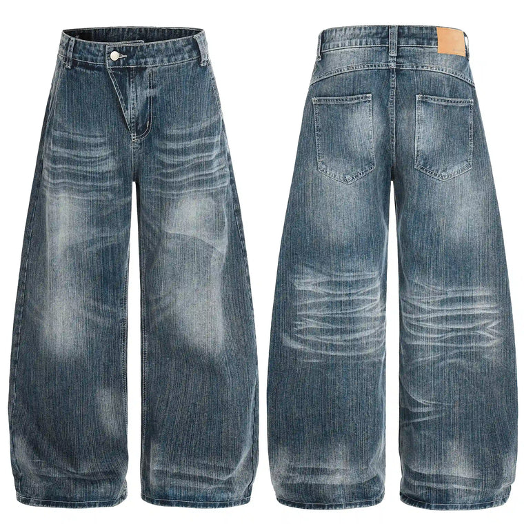 EAC–Asymmetric Front Curved Denim Jeans