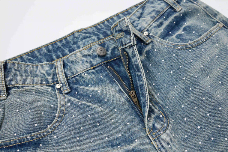 EAC – Rhinestone Wide-Leg Denim Jeans