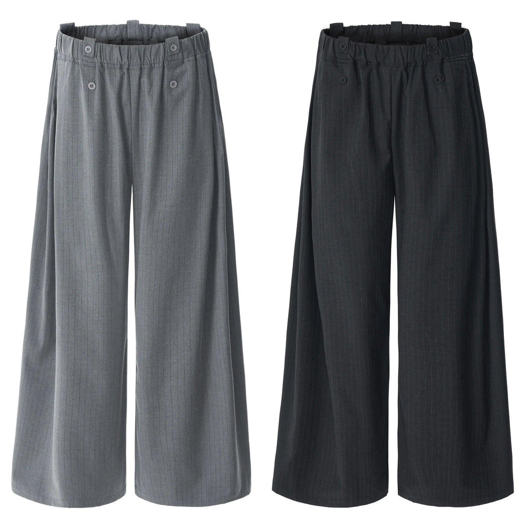 EAC–Pinstripe Wide-Leg Tailored Pants