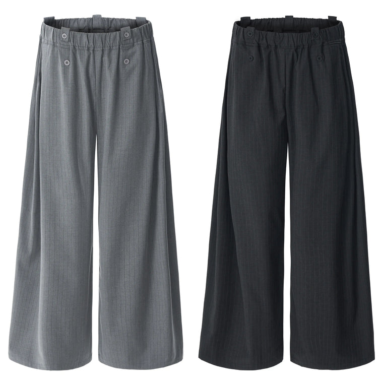 EAC–Pinstripe Wide-Leg Tailored Pants
